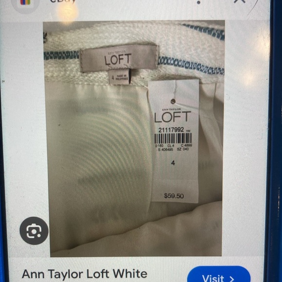 ANN TAYLOR LOFT- white , Blue, lavender Tweed like wrap skirt. - Picture 12 of 14